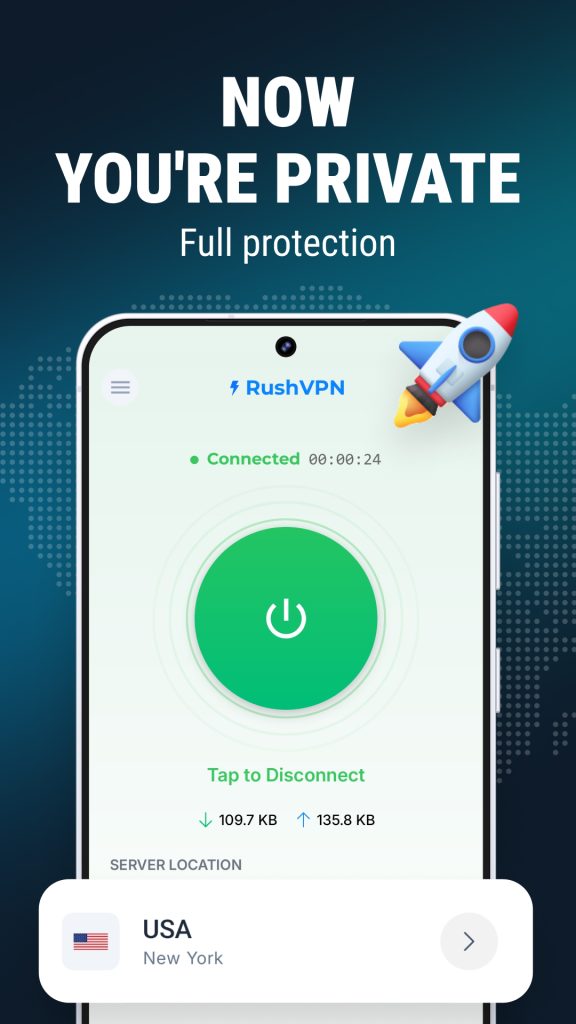 RushVPN با لینک مستقیم