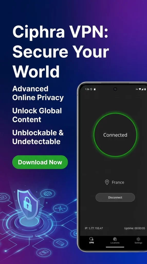 خرید نسخه پرمیوم فیلترشکن Ciphra VPN 