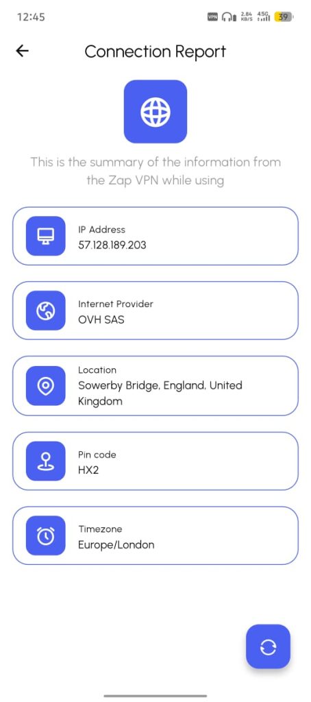تغییر آی پی در فیلترشکن Zap VPN