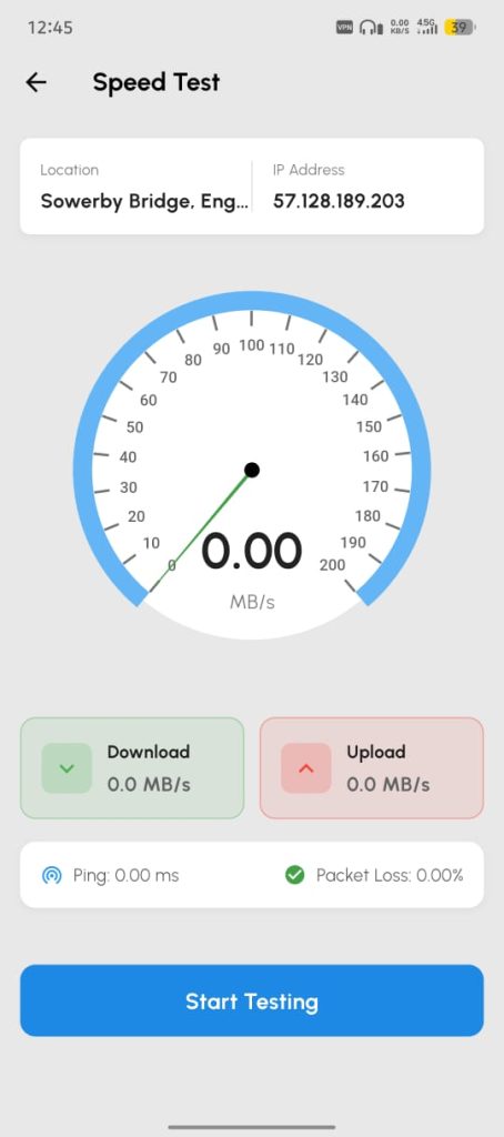 تست سرعت فیلترشکن Zap VPN