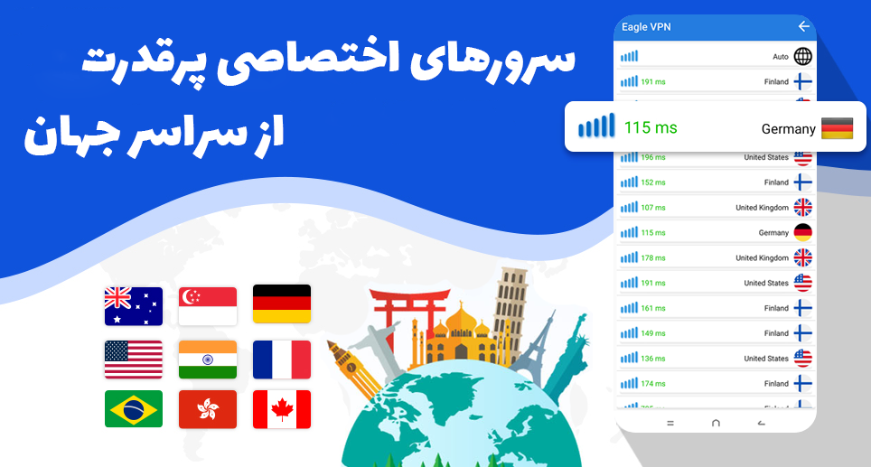 سرورهای فیلترشکن عقاب