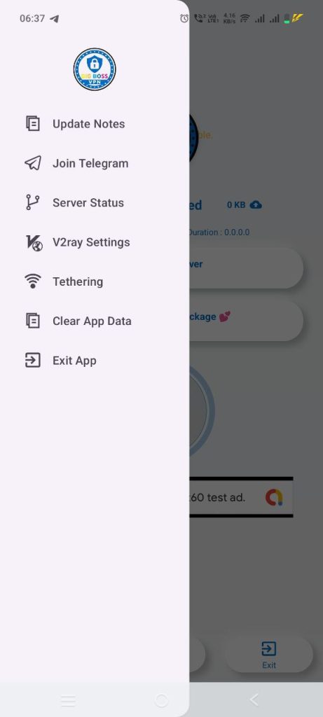 تنظیمات فیلترشکن Big Boss VPN