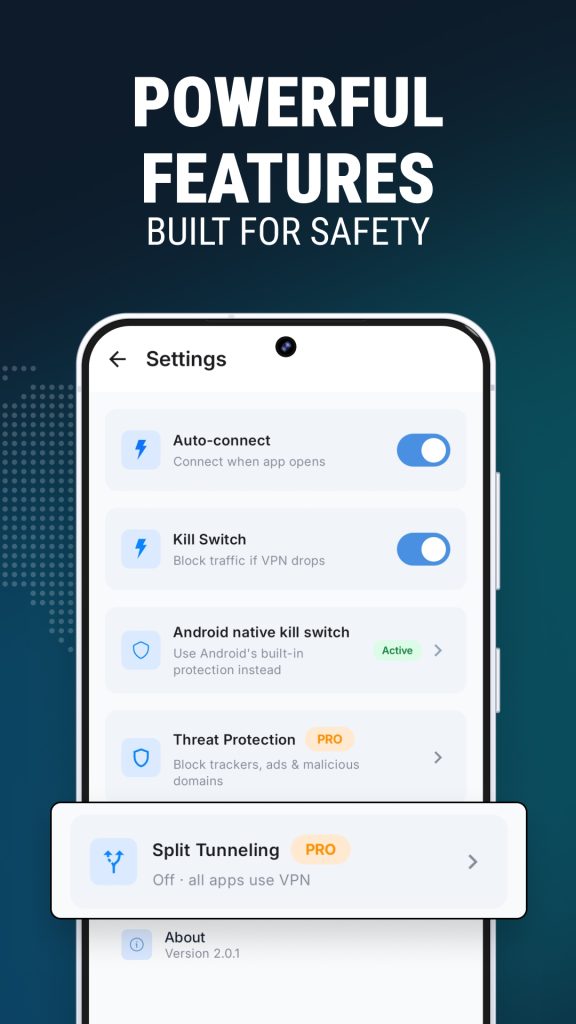 تنظیمات فیلترشکن RushVPN