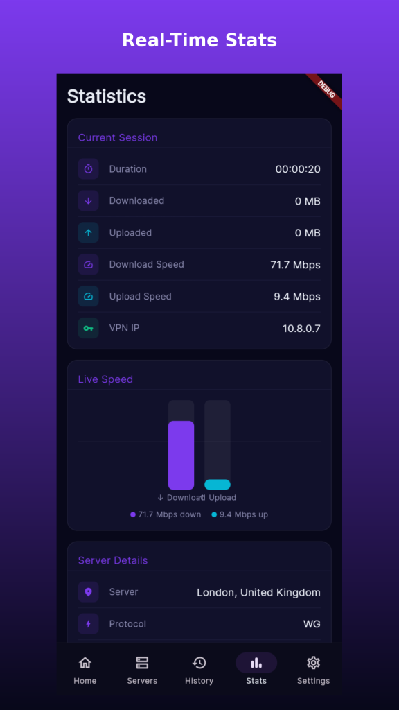 کیفیت اتصال در فیلترشکن Vaultline VPN