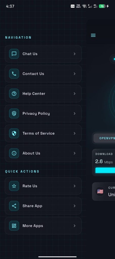 قابلیت های فیلترشکن Arkan VPN