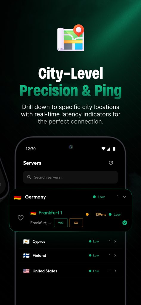 سرورهای فیلترشکن Fexyn VPN